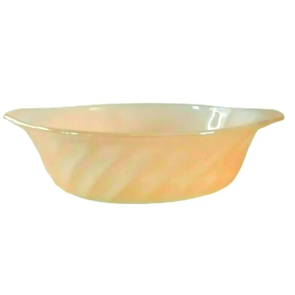 🍑👩🏻‍🍳🍽️Retro Anchor Hocking Mini Casserole Dish Milk Glass Peach Luster